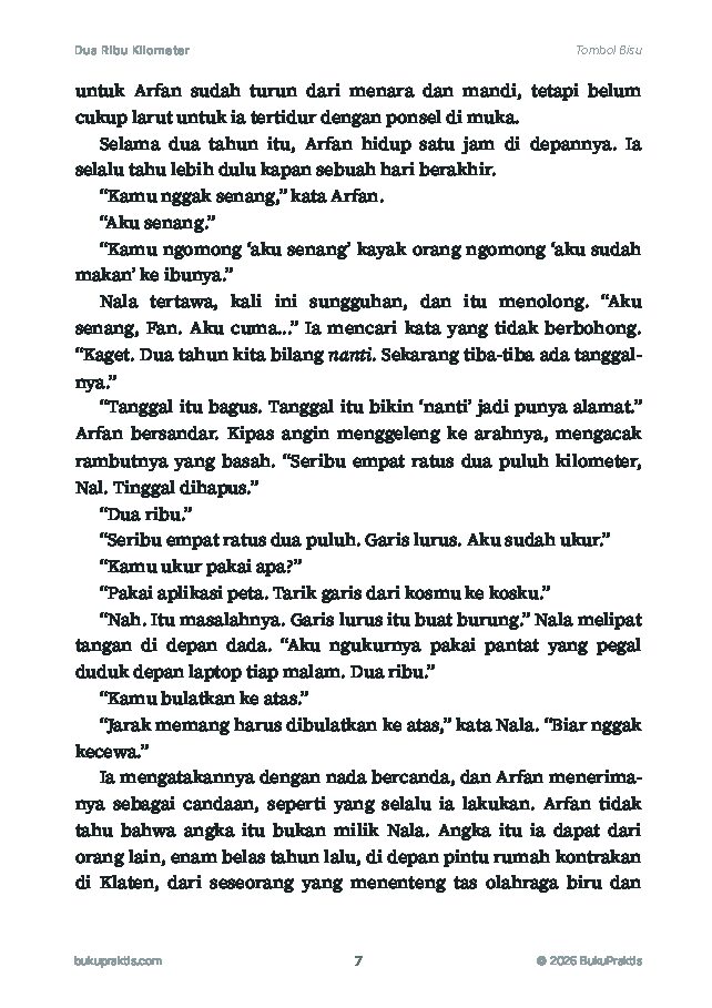 Contoh halaman Dua Ribu Kilometer