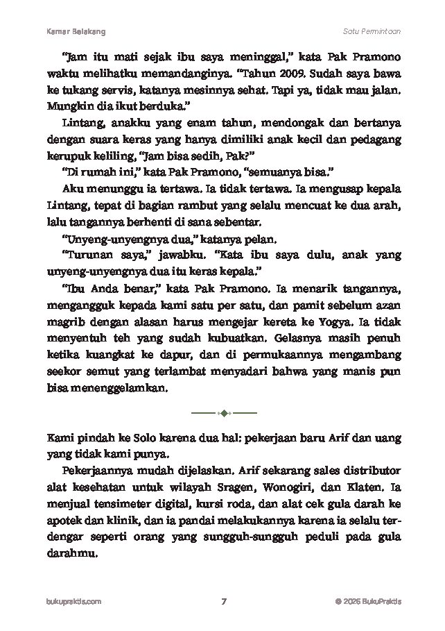 Contoh halaman Kamar Belakang