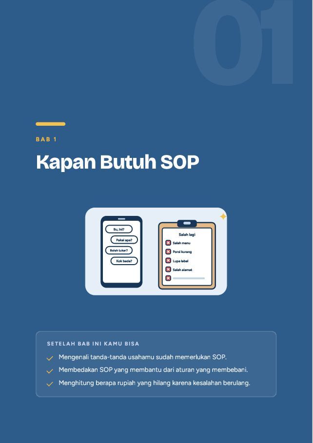 Contoh halaman SOP Sederhana untuk Usaha Kecil