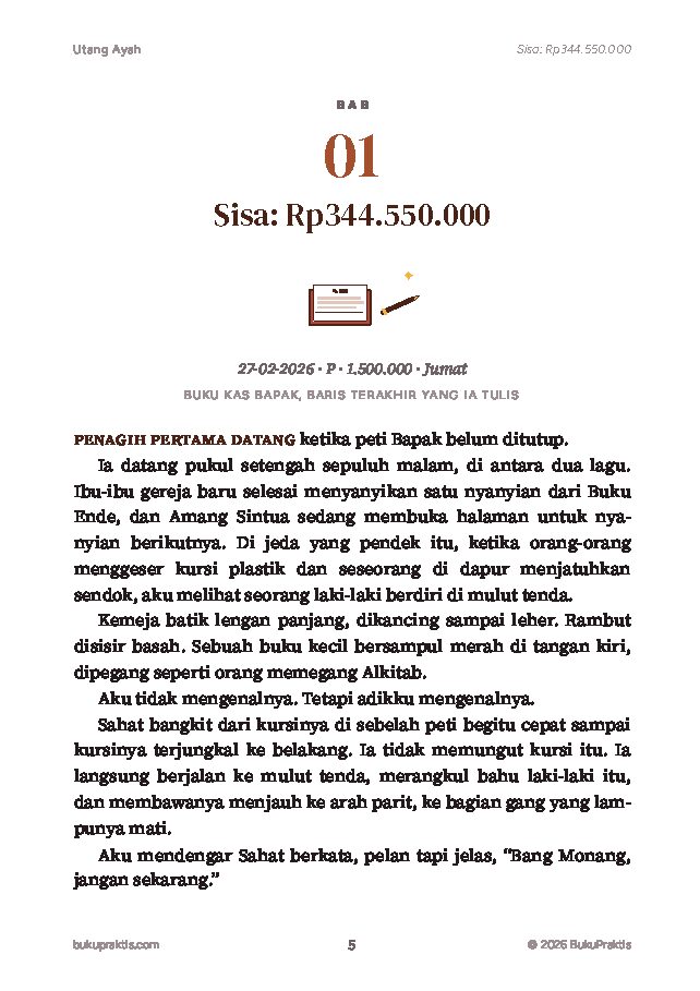 Contoh halaman Utang Ayah