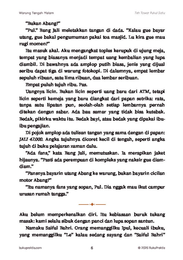 Contoh halaman Warung Tengah Malam